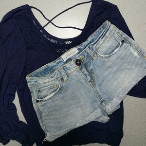 Aeropostale Destroyed Jean Shorts